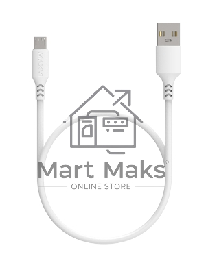 Кабель Maxvi MC-A01 plus white USB-A - microUSB, 2A ток макс. нагрузки 2А, макс. напряжение 5V; стандарт USB 2.0; длина 1.2м, материал PVC, белый