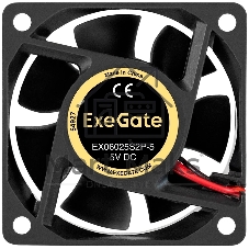 Вентилятор корпусной ExeGate EX06025S2P-5, 60 мм, 3500 об/мин, 25 дБ, 2-pin, без подсветки