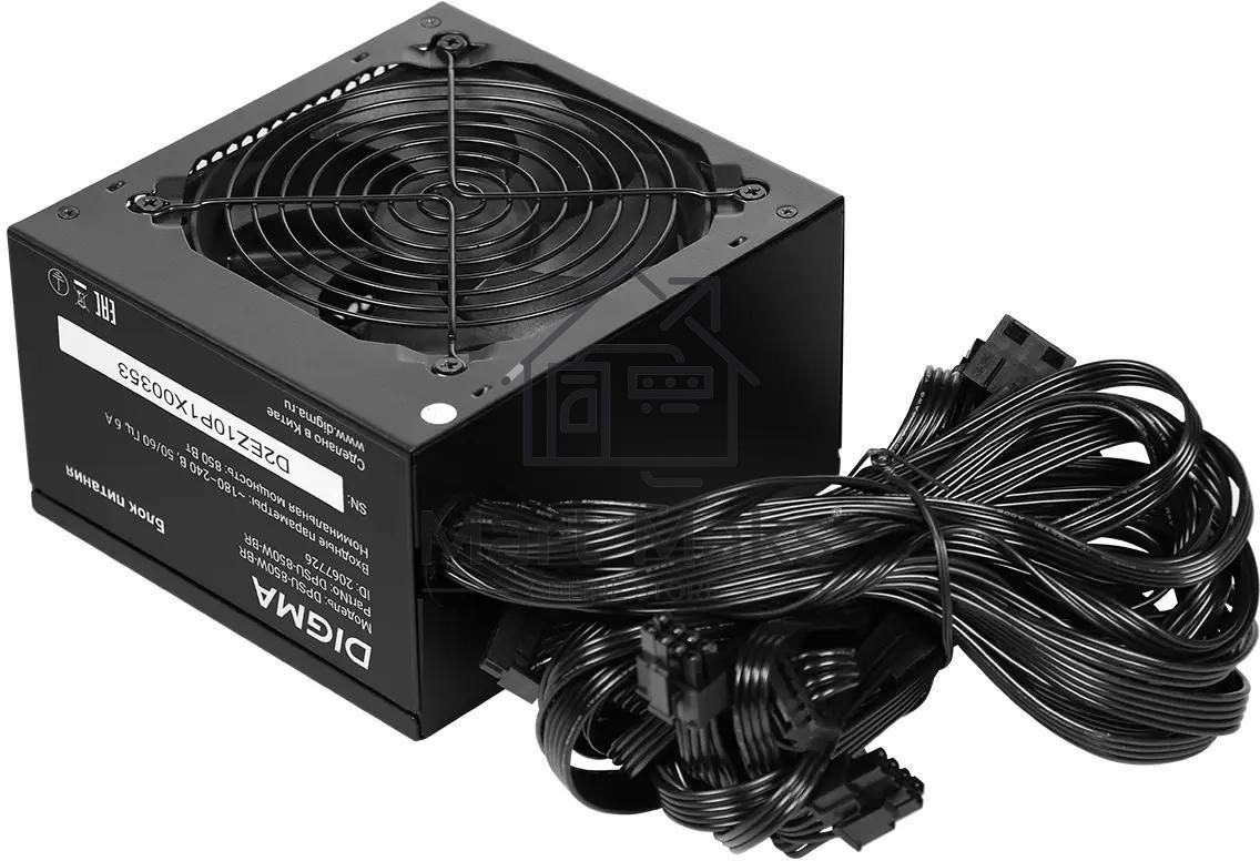Блок питания Digma DPSU-850W-BR RTL, 850Вт, 80 PLUS bronze, 120мм, черный