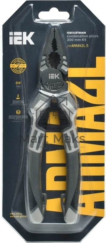 Пассатижи IEK K4 ARMA2L 5 (A2L5-PL10-K4-200) 200 мм