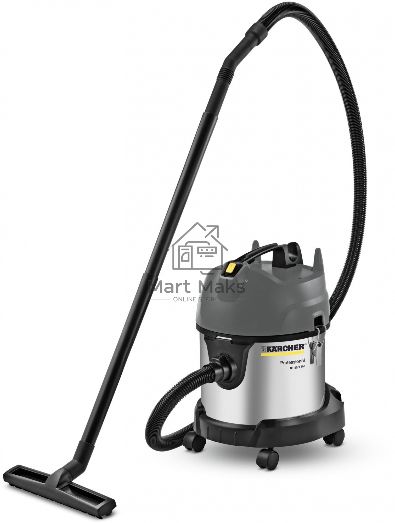 Строительный пылесос Karcher Me Classic NT 20/1 серый, 1500 Вт, уборка сухая/влажная, пылесборник мешок/контейнер, 20 л