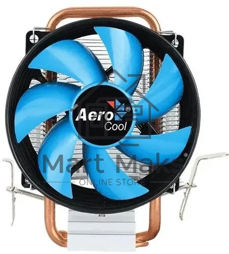 Кулер для процессора Aerocool / Formula Verkho 1-3P черный/синий, 90 мм, алюминий/медь, 2300 об/мин, 27.6 дБ, 3 pin, 100 Вт, 125 мм