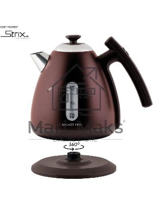 Чайник электрический Galaxy Line GL 0343, горький шоколад, металл, 2200 Вт, 1.7 л