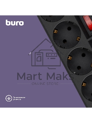 Сетевой фильтр Buro 500SH-5-SW-B 5 м (5 розеток) черный (коробка)