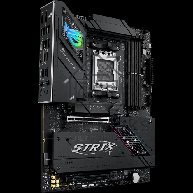 Материнская плата ASUS ROG STRIX B850-F GAMING WIFI, AM5, AMD B850, 4xDDR5, 2xSATA, 4xM.2, 1xPCIe 5.0 x16, 1xPCIe 4.0 x16, 1xPCIe x4, 1xDP, 1xHDMI, 1x2.5Gb LAN, 1xUSB-C 20Gbps, 1xUSB-C 10Gbps, 3xUSB-A 10Gbps, 4xUSB 5Gbps, 4xUSB 2.0, 3x3.5 мм, 7.1, ATX