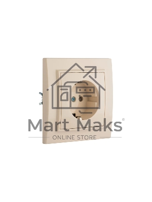 Розетка EKF Минск ERR16-028-200 1-м СП 16А IP20 с заземлением, с защитными шторками, бежевый