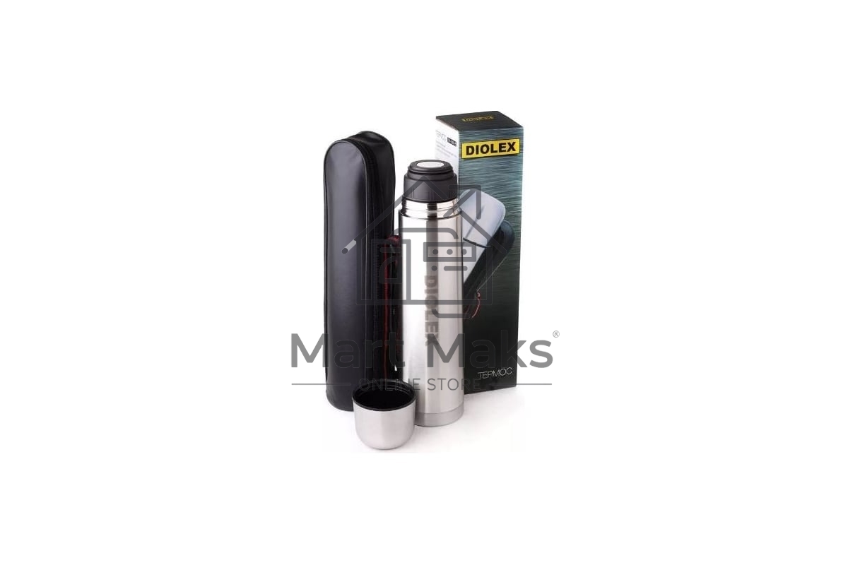 Термос Diolex DX-750-B 750 мл, с узкимгорлом, в чехле, нержавеющая сталь