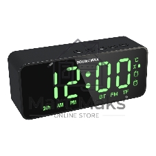 Радиочасы с будильником SOUNDMAX SM-1520B (черный с зеленым)