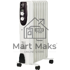 Обогреватель масляный Ballu Classic BOH/CL-09WRN (9 секций), белый, 2000 Вт, 25 м2, термостат