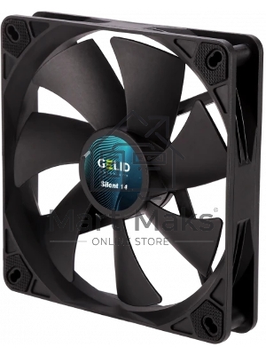 Вентилятор для корпуса GELID SILENT 14 BLACK FN-PX14-11 140x140x25 мм, 1000 об/мин, 21 дБА, 67,4 CFM, 3-pin, черный