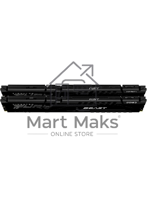 Оперативная память Kingston Fury Beast, DDR5, 32Gb (2x16Gb), 6000MHz, CL30, DIMM, с радиатором, черный