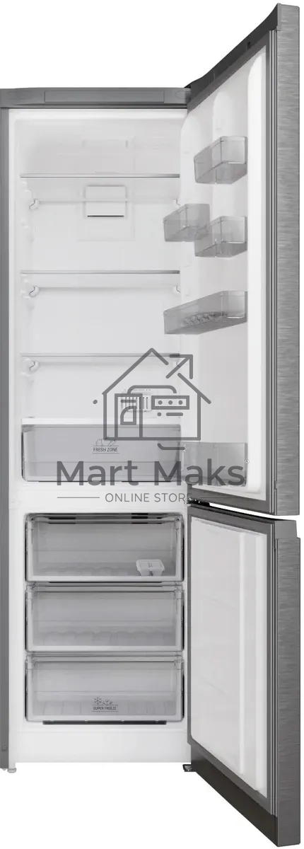 Холодильник Hotpoint HT 5200 MX нержавеющая сталь двухкамерный 247/78 л морозилка снизу, No Frost