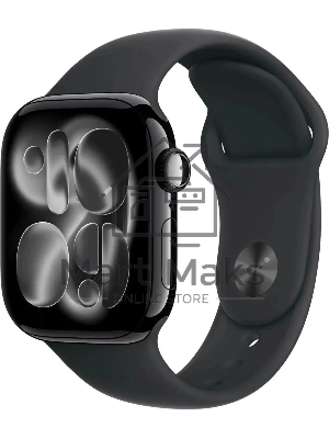 Смарт-часы Apple Watch Series 11 A3331 42мм OLED корп.черный Sport Band рем.черный разм.брасл.:M/L (MEQU4LW/A)