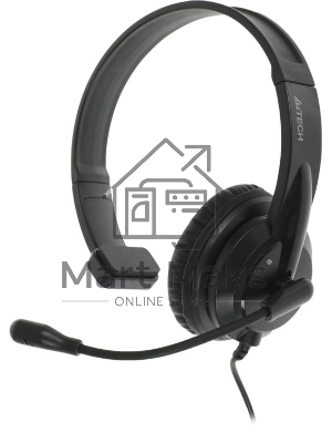 Гарнитура проводная с микрофоном A4Tech HU-11 черный 2м накладные USB оголовье