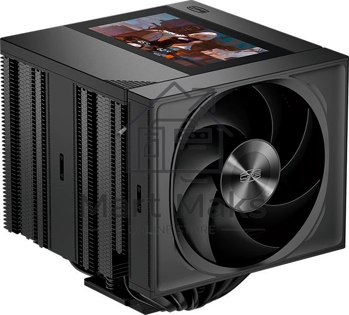 Кулер для процессора PCCooler RZ820 Display BK (290W, 4-pin PWM, LED, 169mm, Al/Cu, 8x6mm, 1x140mm + 1x150mm, 71.9/78.7CFM, 27.1/35.8dBA, 1500/2500RPM, S: 1851/1700/1200/115X/20XX, AM5/AM4, black)