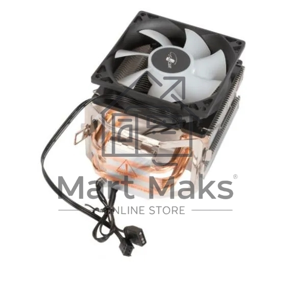 Кулер для процессора Eurocase 3P90 ARGB черный, 92 мм, алюминий/медь, 1800 об/мин, 26.5 дБ, 3 pin, 90 Вт, 135 мм