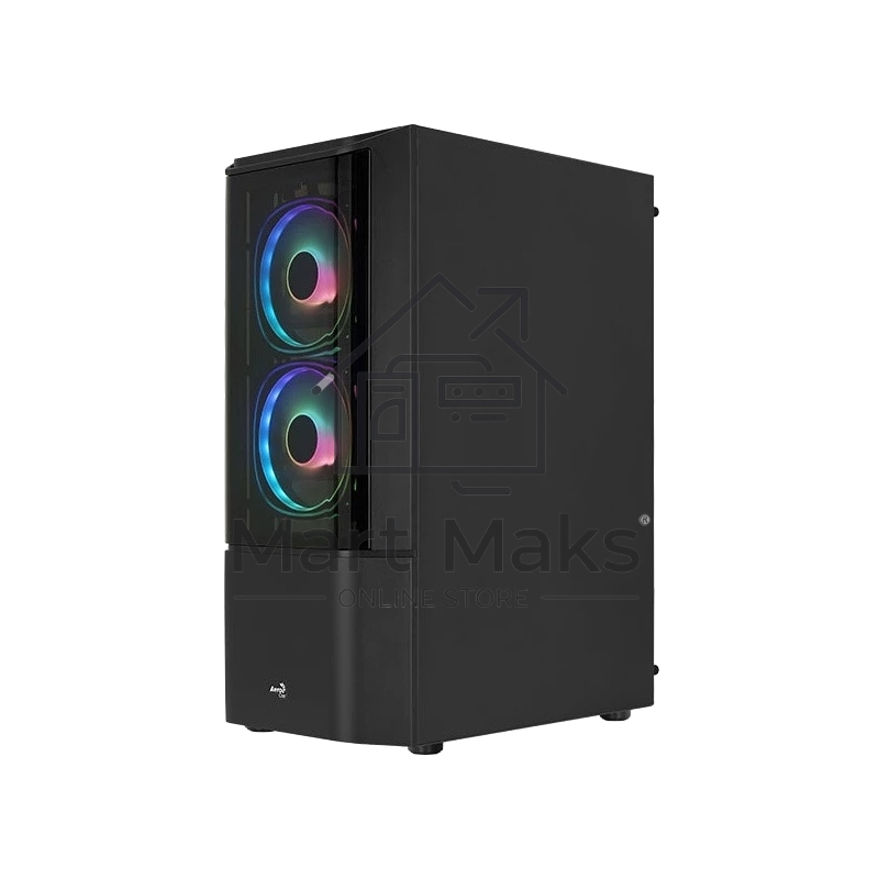 Компьютерный корпус MidTower Aerocool/Formula Quantum-G-BK-v2 черный без Б/п, ATX 3FRGb Fan on front panel