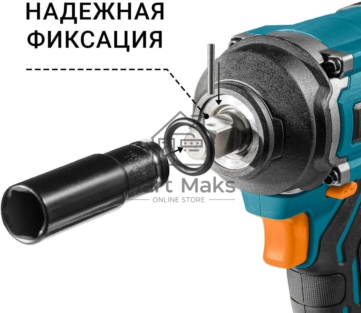 Гайковерт аккумуляторный Bort BSR-21U (2х4АЧ+ЗУ) 93418477  800 Нм, 0-2700 об/мин, акб Li-Ion, аккумуляторная система Makita 18V LXT 18 В, вес 1.4 кг