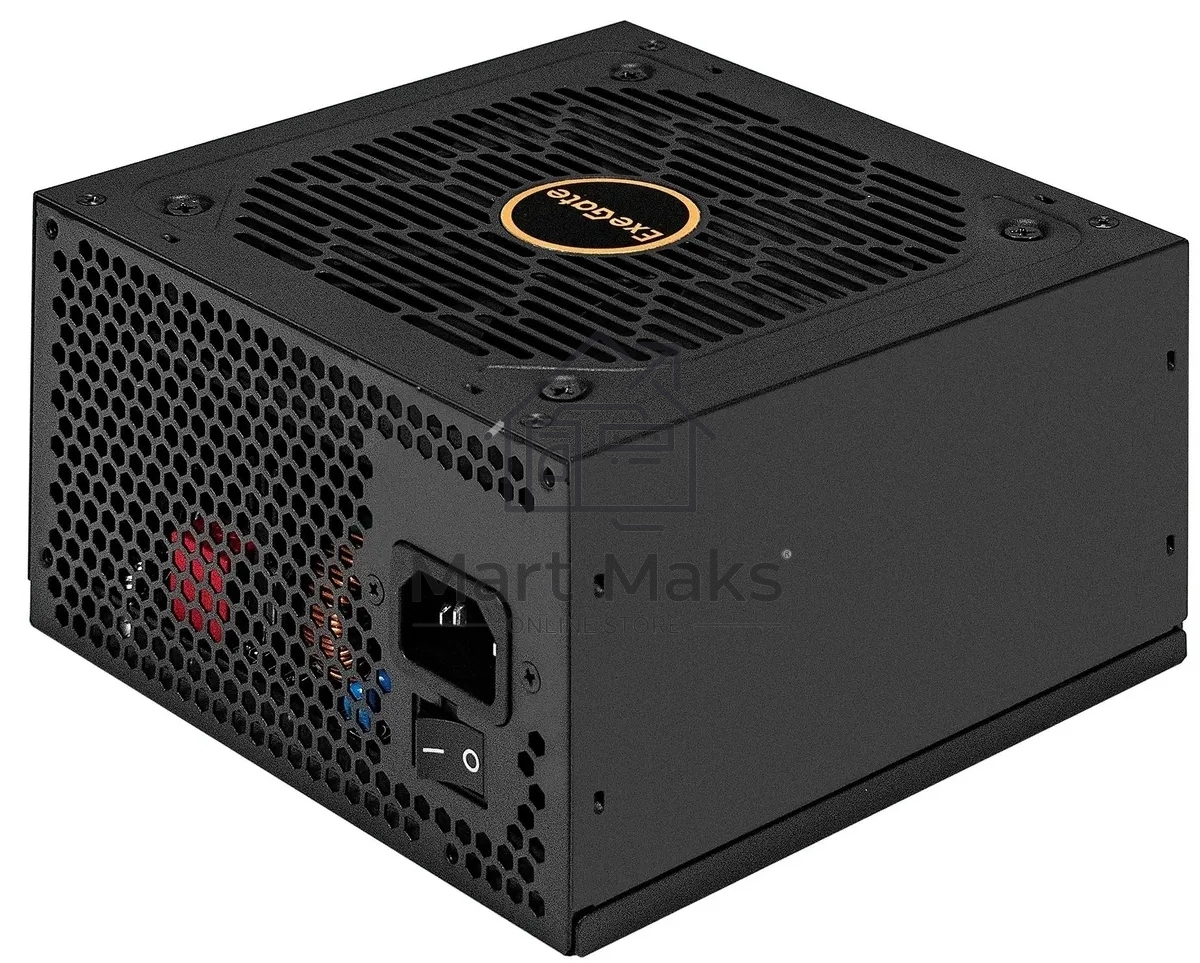 Блок питания 650W ExeGate 80 PLUS® GOLD 650VSP FС (ATX3.0, APFC, КПД 90% (80 PLUS Gold), 120mm fan, 24pin, 2x(4+4)pin, PCIE5.0/12VHPWR, 2xPCI-E, 6xSATA, 3xIDE, 1xFDD, Full Cable Management, black, Color box)