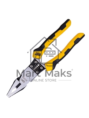 Комбинированные плоскогубцы многофункциональные Deli DL100008 215мм, (скручивание/зажим/резка/зачистка/обжим), сталь Cr-V, двухкомпонентная рукоять