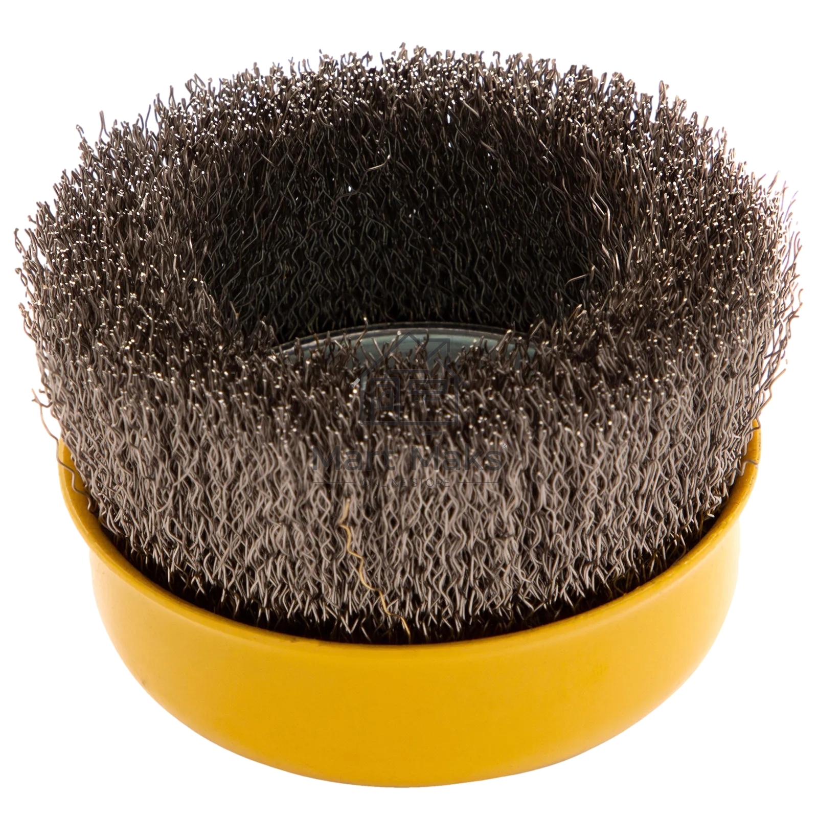 Щетка для УШМ Denzel 100 мм, М14, чашка, витая нержавеющая проволока 0,3 мм