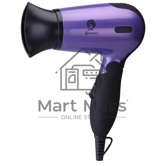 Фен Василиса ФН2-1400 фиолетовый/черный, 1400 Вт, компактный