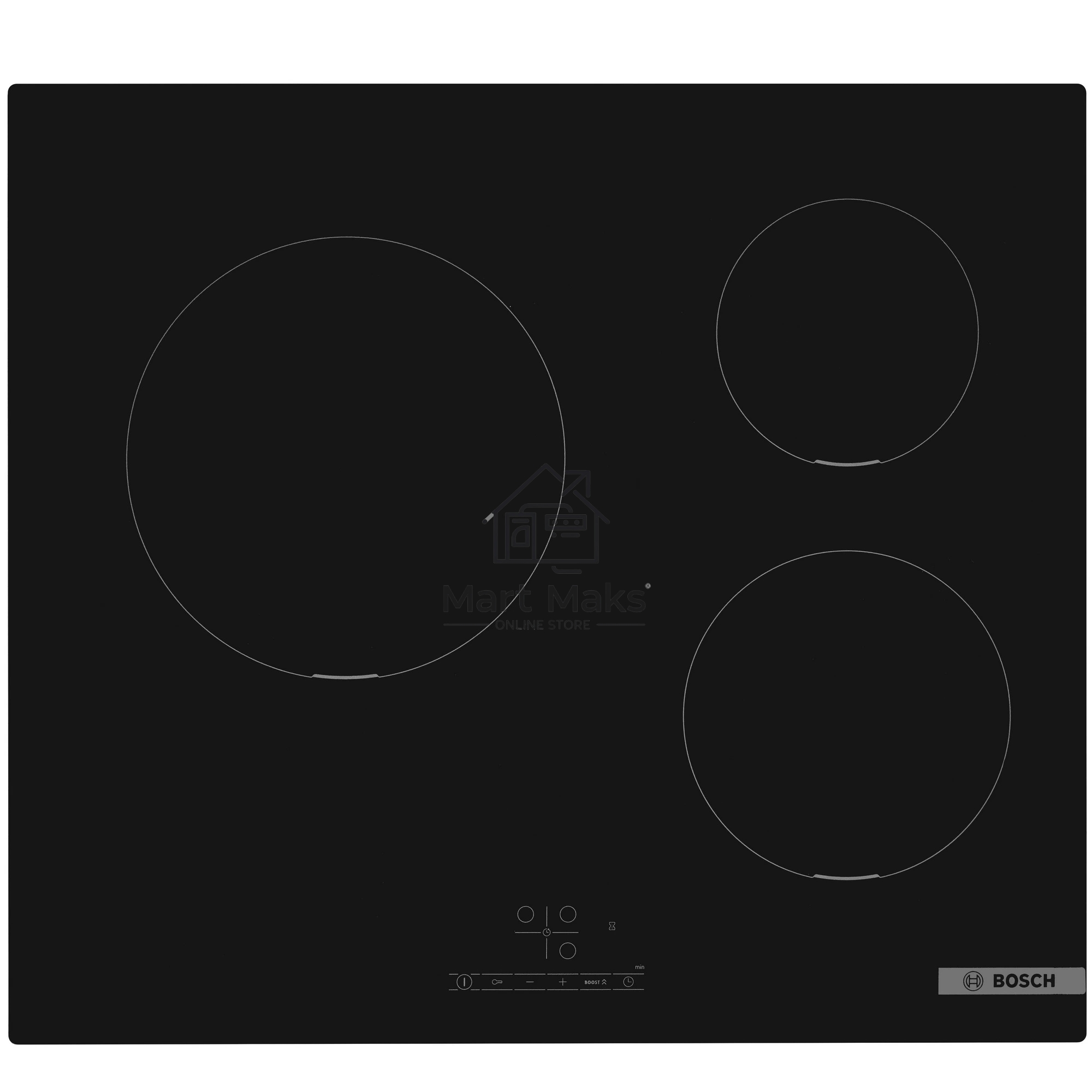 Индукционная варочная поверхность Bosch PUC631BB5E, 3 конфорки, стеклокерамика, 5400 Вт
