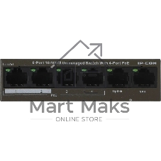 Коммутатор IP-COM F1106P-4-63W, 6×100 Мбит/с, неуправляемый