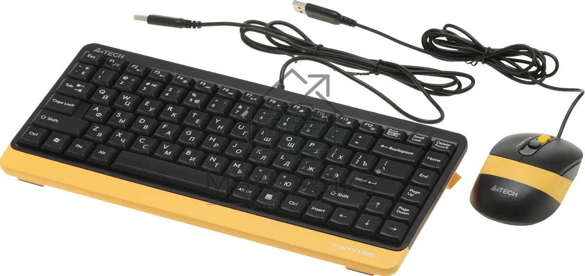Клавиатура + мышь A4Tech Fstyler F1110 клав:черный/желтый мышь:черный/желтый USB Multimedia (F1110 BUMBLEBEE)