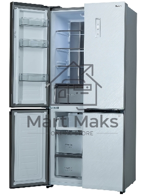 Холодильник Бирюса CD 496 TWG текстурированное белое стекло трехкамерный 334/162л морозилка снизу, NoFrost, Side by Side