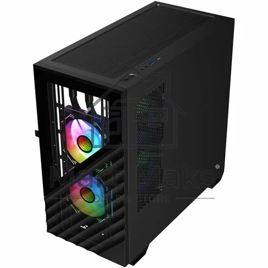 Компьютерный корпус 1STPLAYER DK D7 черный mATX 3x120мм LED fans D7-BK-3F1