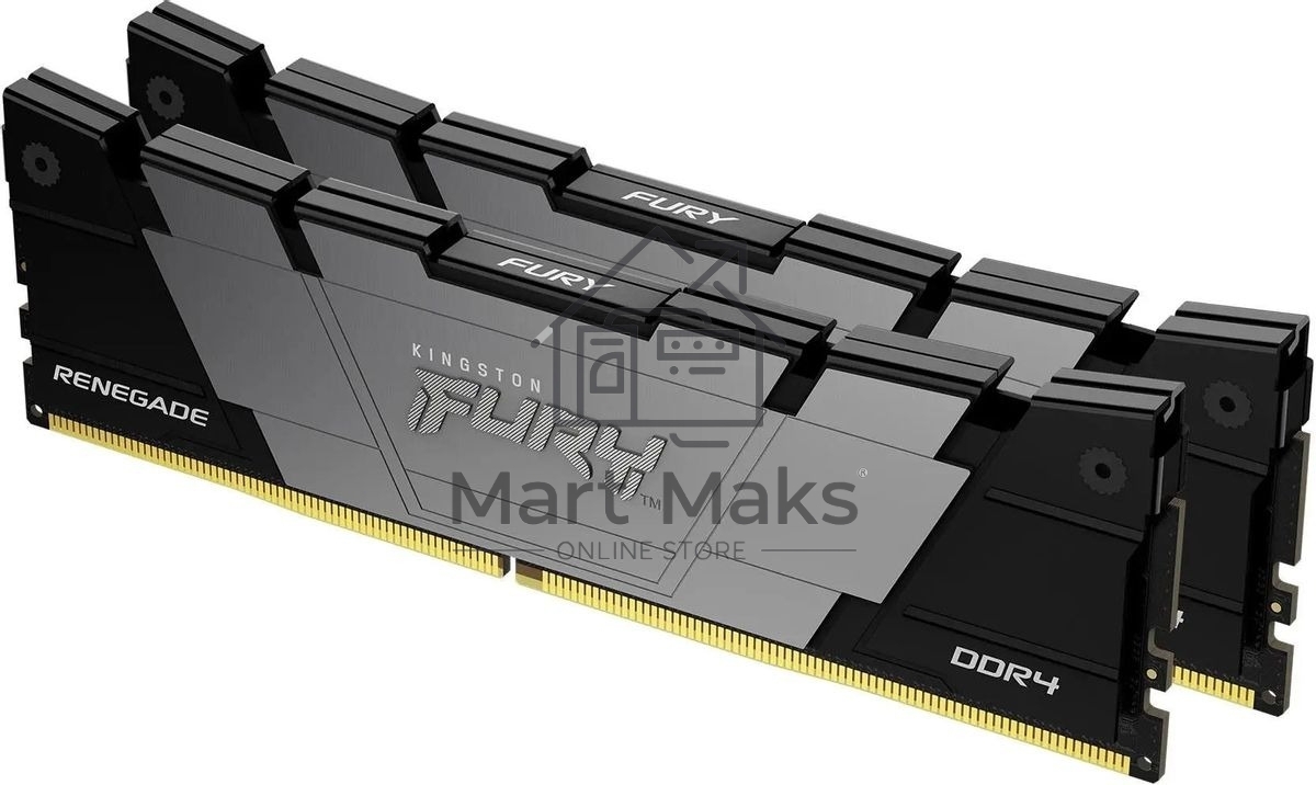 Оперативная память Kingston Fury Renegade, DDR4, 32GB (2x16 GB), 4000 MHz, CL19, DIMM, с радиатором, черный
