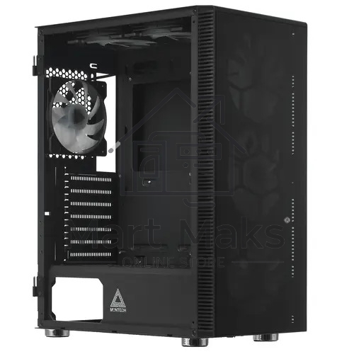 Компьютерный корпус Montech X3 GLASS, без БП, ATX 6x120mm 2xUSB3.0 1xUSB3.1 audio bott PSU, черный