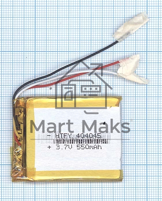 Аккумулятор Li-Pol (батарея) 4*40*45мм 3pin 3.7V/550mAh