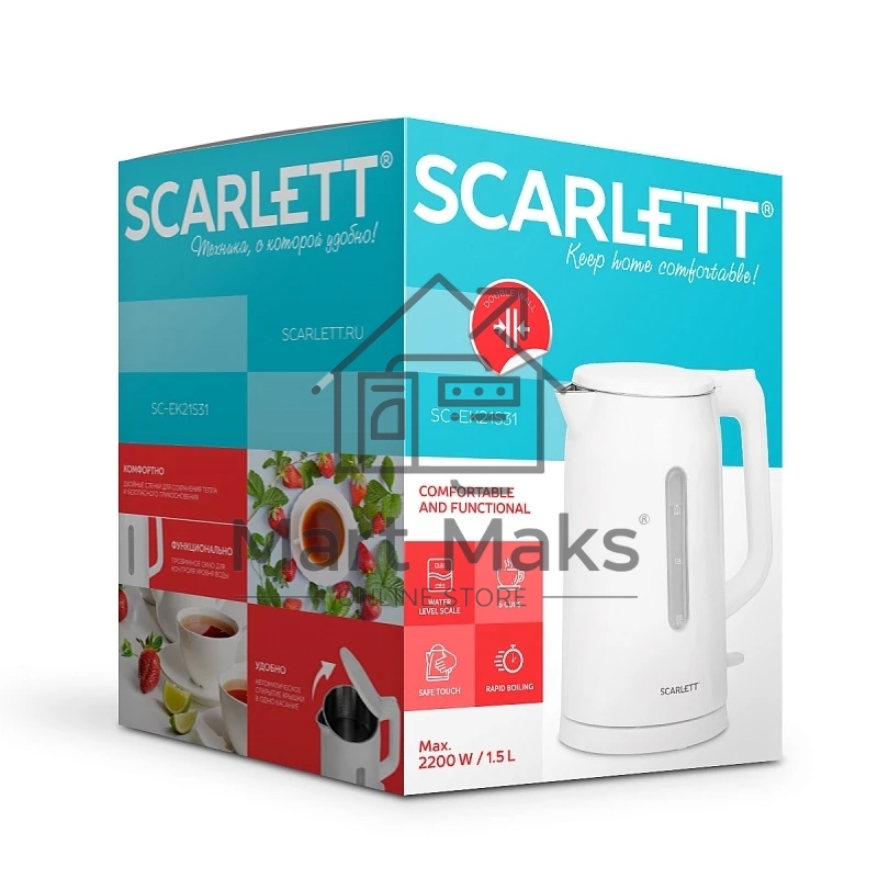 Чайник электрический Scarlett SC-EK21S31 белый