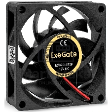 Вентилятор корпусной ExeGate EX07015S2P, 70 мм, 2500 об/мин, 23 дБ, 2-pin, без подсветки