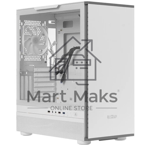 Компьютерный корпус PCCooler IE200 WH, Tempered Glass Full Tower, белый, TG, SPCC, 1x120mm ARGB E-ATX, ATX, mATX, mITX 180/380/220mm 4x2.5