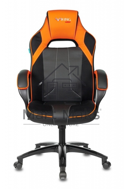 Кресло игровое Бюрократ VIKING 2 AERO ORANGE черный/оранжевый, искусст.кожа/ткань