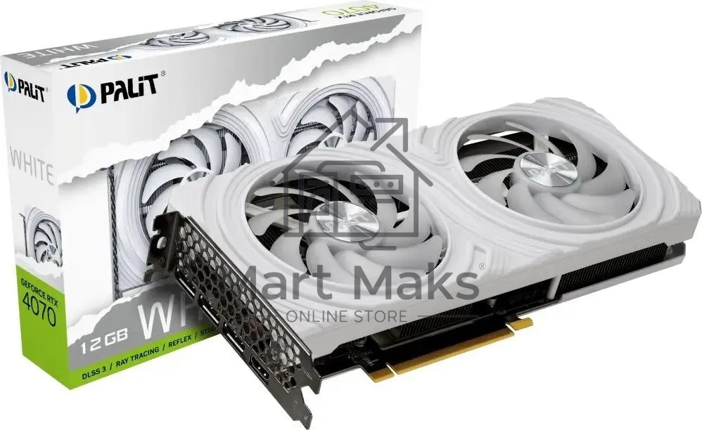 Видеокарта Palit RTX4070 DUAL WHITE NVIDIA GeForce RTX 4070 12Gb 192bit GDDR6X PCI-E 4.0 1920/21000 HDMIx1 DPx3 HDCP Ret