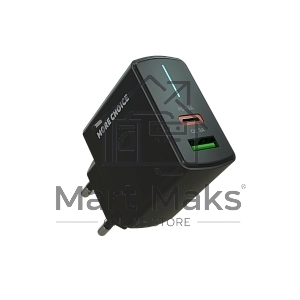 Зарядное устройство MORE CHOICE (4610196409943) NC61 СЗУ 1USB+1USB-C 3.0A PD 20W+QC3.0 быстрая зарядка черный