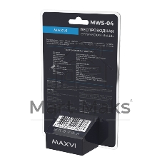 Мышь беспроводная Maxvi MWS-04 черный, 4 кнопки, 1600 dpi