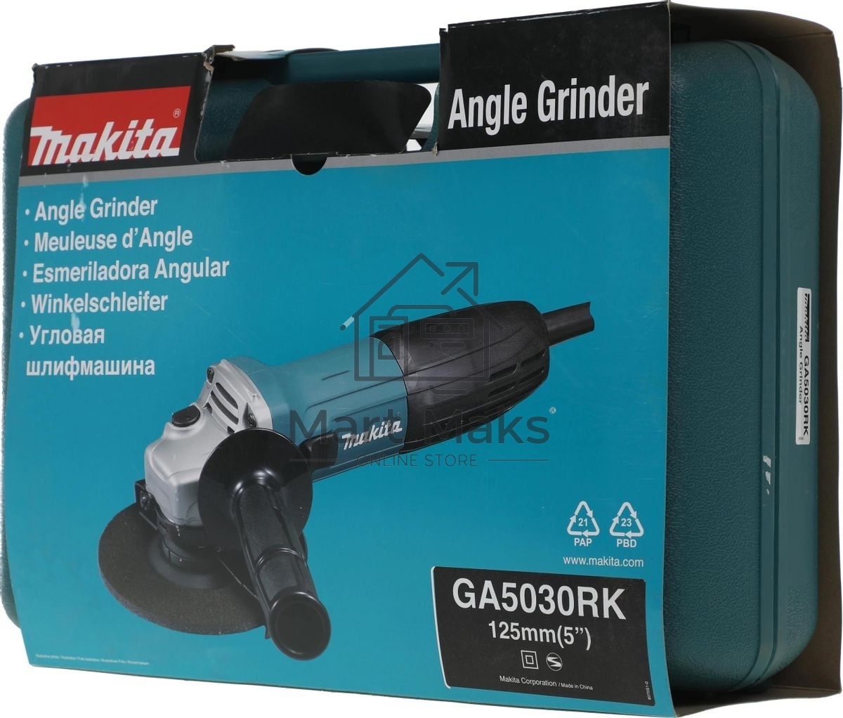 Угловая шлифовальная машина Makita GA5030RK 720Вт 11000об/мин рез.шпин.:M14 d=125мм