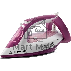 Утюг BRAYER BR4006 сиреневый/белый, 2400 Вт, 25 г/мин, 140 г/мин, 280 мл
