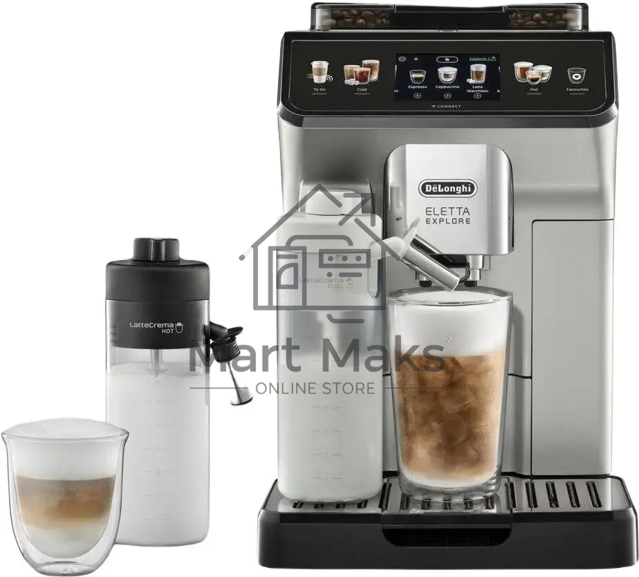 Кофемашина автоматическая DeLonghi Eletta Explore ECAM450.65.S серебристый, исп. кофе - зерновой/молотый, 1.8 л, 1450 Вт, 19 Бар.