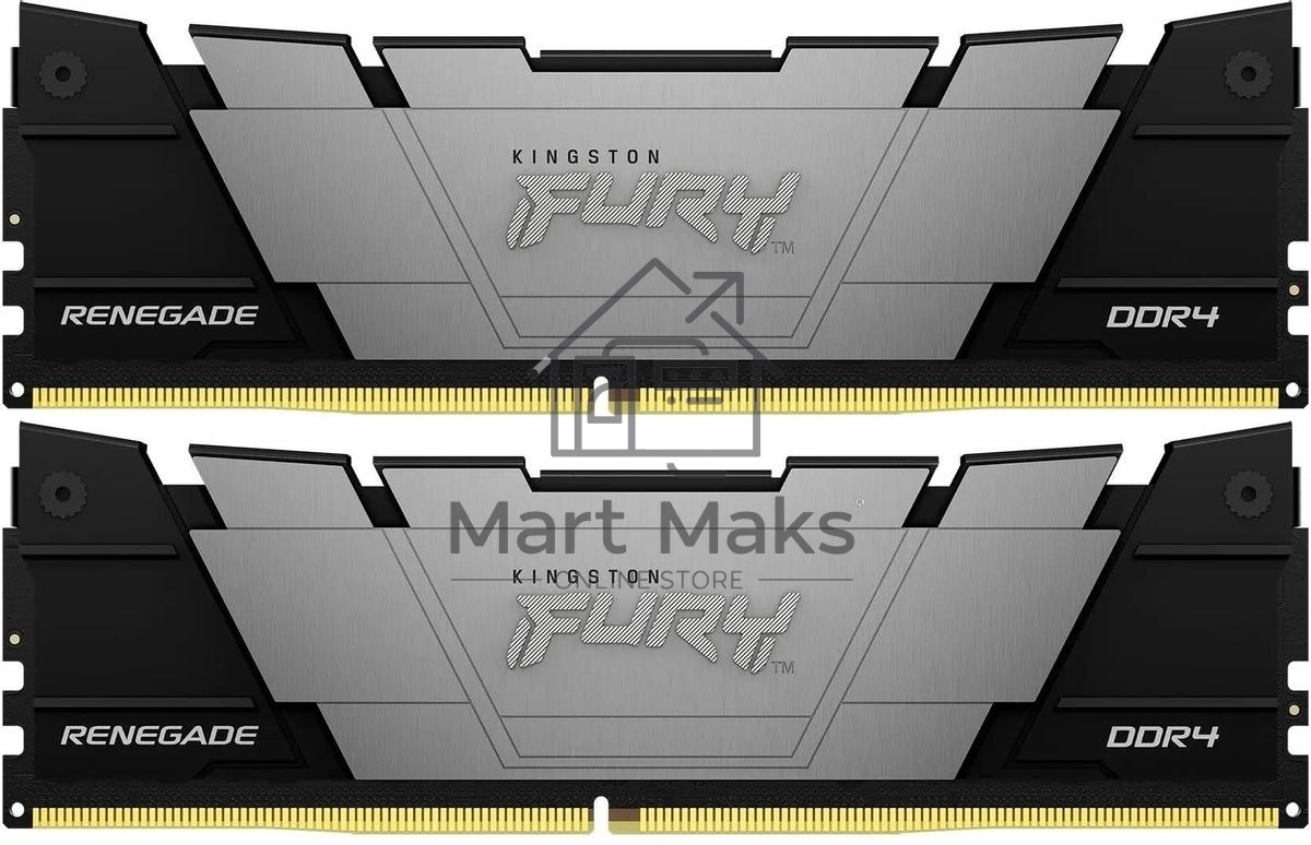 Оперативная память Kingston Fury Renegade, DDR4, 32GB (2x16 GB), 4000 MHz, CL19, DIMM, с радиатором, черный