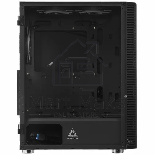 Компьютерный корпус Montech X3 GLASS, без БП, ATX 6x120mm 2xUSB3.0 1xUSB3.1 audio bott PSU, черный