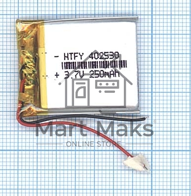 Аккумулятор Li-Pol (батарея) 4*25*30мм 2pin 3.7V/250mAh