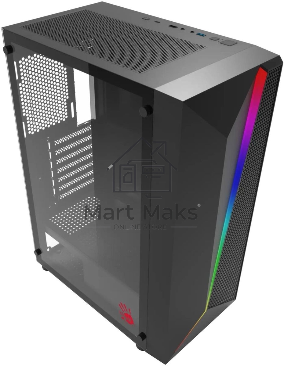 Компьютерный корпус Bloody BD-CC106 черный без БП ATX 8x120mm 1xUSB2.0 1xUSB3.0 audio bott PSU