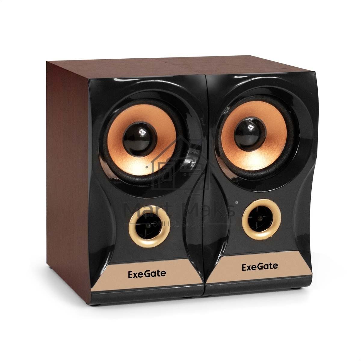 Акустическая система 2.0 ExeGate Maestro SPS-590 (Активная, питание 220В, 2х3Вт, 30-18000Гц,  темное дерево, Color Box)
