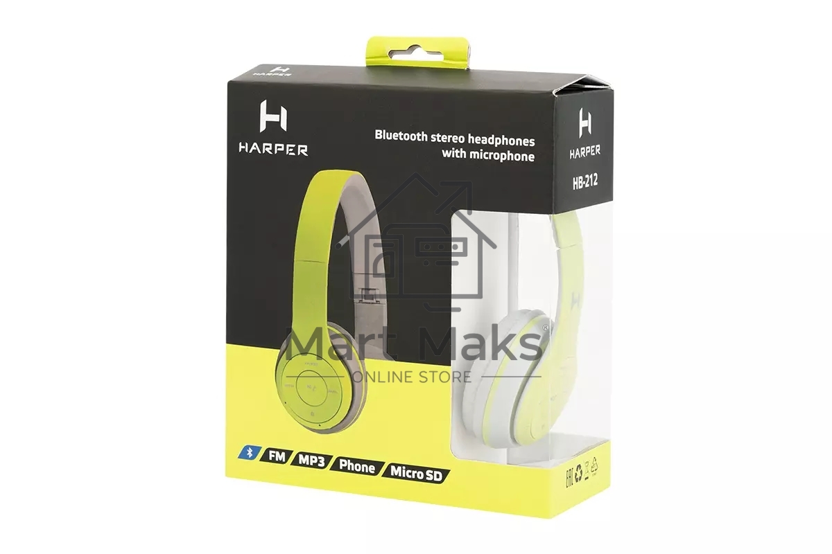 Гарнитура Harper HB-212, Bluetooth, накладные, зеленый